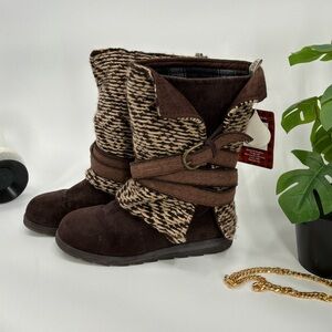 MUK LUKS Nikki belt wrapped 3-in-1 brown Boots